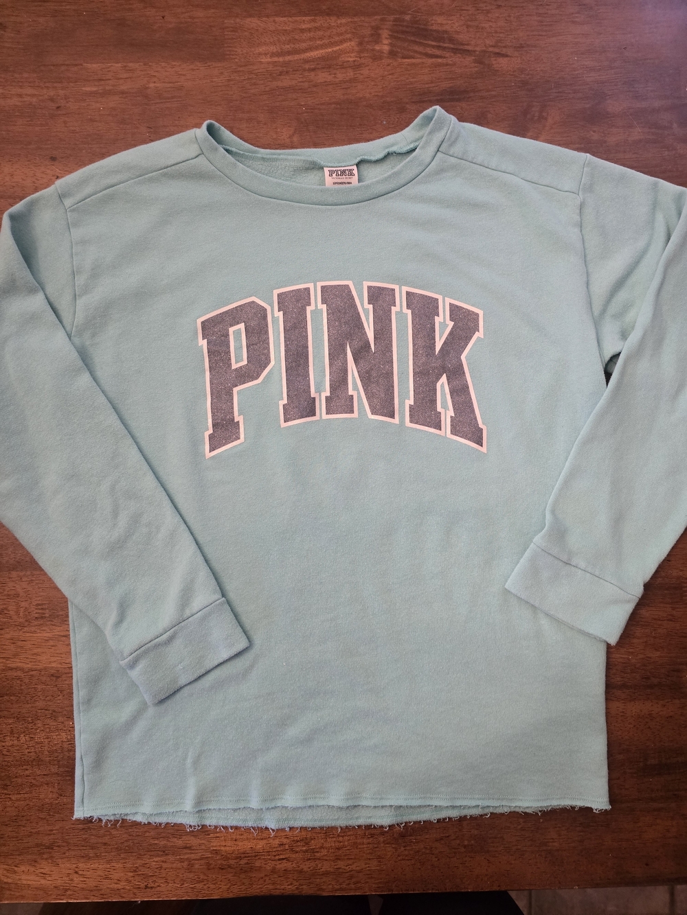 PINK Victoria's Secret Teal Blue Crewneck Sweatshirt